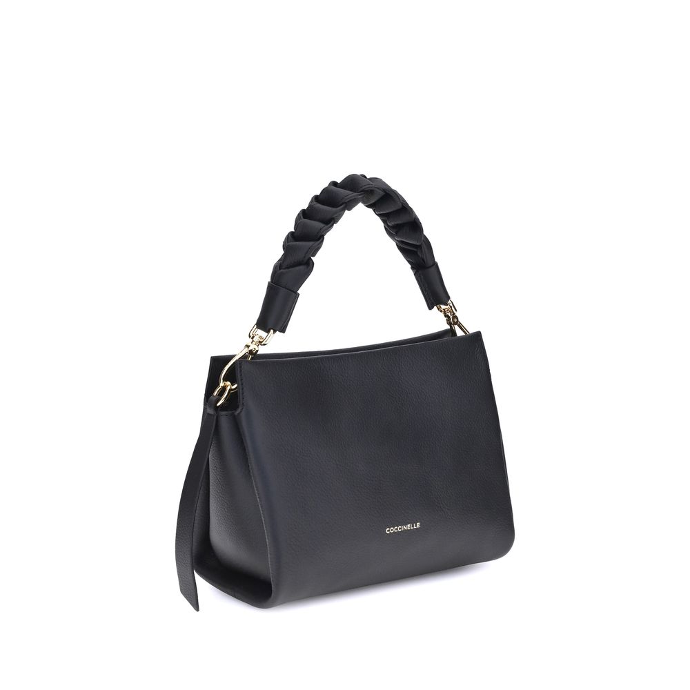 Coccinelle Schwarze Kalbshaut Bos Taurus Schultertasche